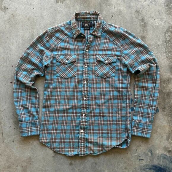 RRL Ralph Lauren Double RL Plaid Flannel Button Shirt Size Small - Picture 1 of 10